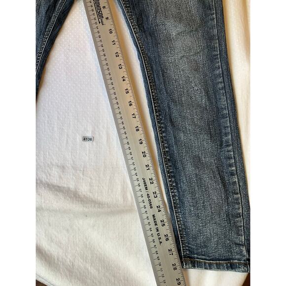 Wall Flower Women Skinny Jeans size 13 Blue Mid Rise Stretch Boot Cut - Picture 4 of 9